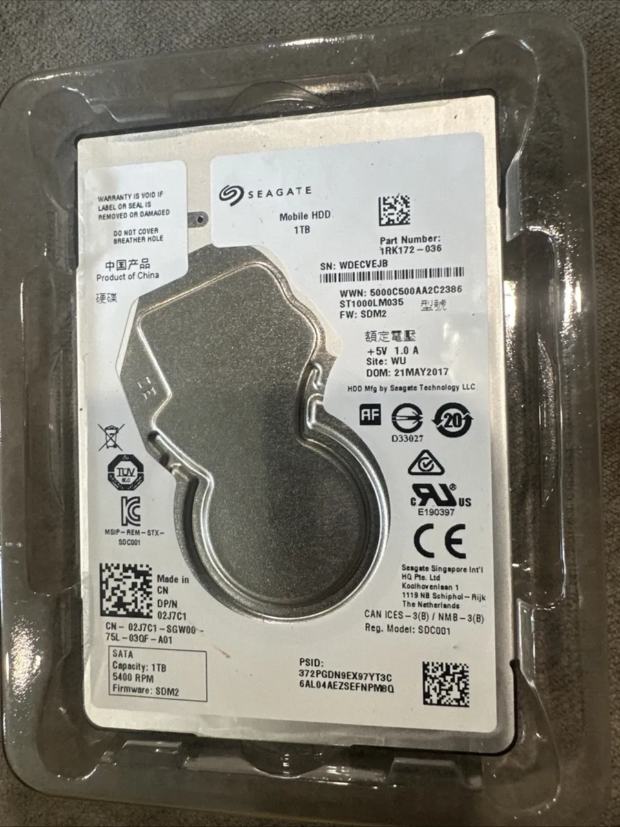 DISCO MECÁNICO HDD SEAGATE SDC001 1TB 2.5" 5400RPM USADO, vista 2